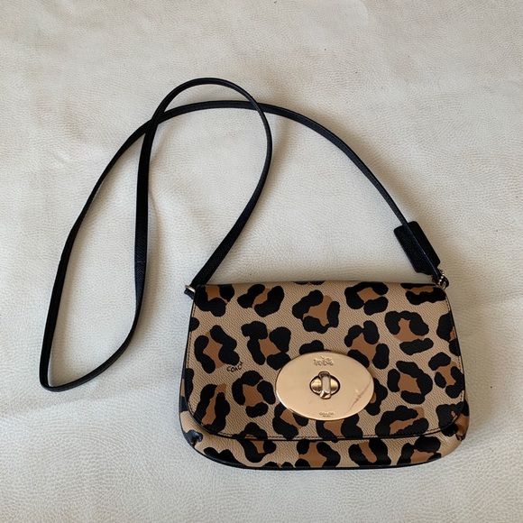 Coach Crossbody Bag - Cheetah Pebble Leather - Picture 1 of 7